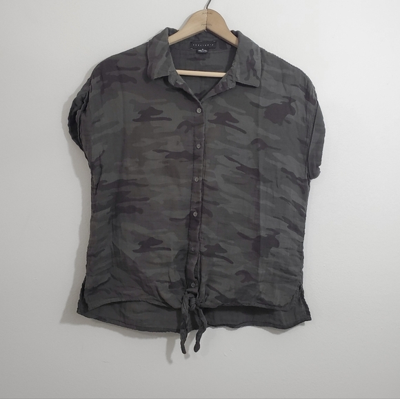 Anthro Sanctuary Camo Print Button Down Shirt - Picture 1 of 3